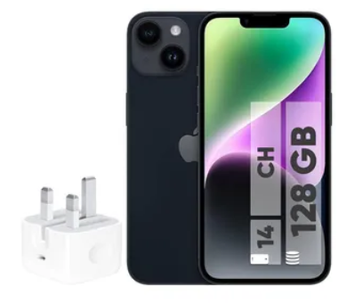 گوشی موبایل اپل مدل iPhone 14 CH دو سیم کارت ظرفیت 128 گیگابایت و رم 6 گیگابایت - به همراه شارژر 20 وات اپل